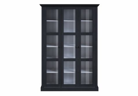 Vitrīna Melita 413 pelēka ar stikla durvīm